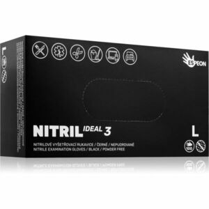 Espeon Nitril Ideal3 Black nitrilové nepudrované rukavice velikost L 100 ks obraz
