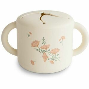 Mushie Baby Snack Cup hrnek na svačinku Pink Flowers 1 ks obraz