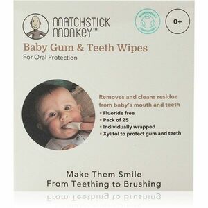 Matchstick Monkey Baby Gum & Teeth Wipes 0 m+ čisticí ubrousky na zuby, jazyk a dásně 1 ks obraz