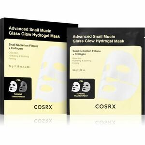 Cosrx Advanced Snail Mucin Glass Glow Hydrogel Mask revitalizační hydrogelová maska se šnečím extraktem pro sjednocení barevného tónu pleti 3 ks obraz