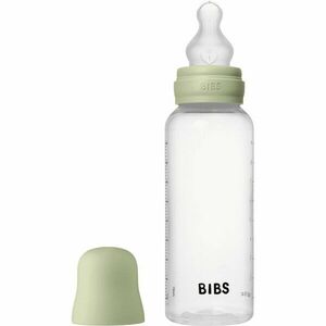 BIBS Anti-Colic Baby Bottle Silicone antikoliková láhev se silikonovým dudlíkem Sage 270 ml obraz