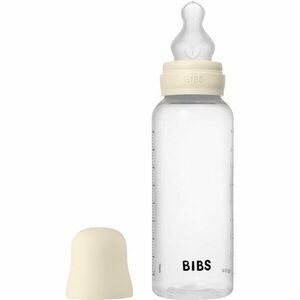 BIBS Anti-Colic Baby Bottle Silicone antikoliková láhev se silikonovým dudlíkem Ivory 270 ml obraz