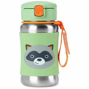 Skip Hop Spark Style Straw Bottle nerezová láhev na vodu s brčkem Racoon 12 m+ 350 ml obraz