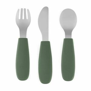 Petite&Mars Take&Match Stainless Steel Cutlery Set příbor pro děti Misty Green 12m+ 3 ks obraz