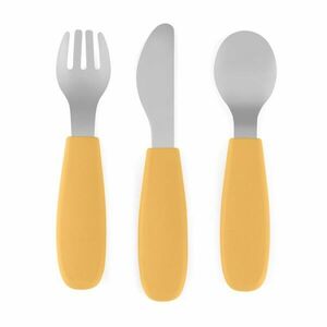 Petite&Mars Take&Match Stainless Steel Cutlery Set příbor pro děti Ochre 12m+ 3 ks obraz