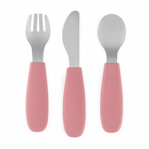 Petite&Mars Take&Match Stainless Steel Cutlery Set příbor pro děti Dusty Rose 12m+ 3 ks obraz