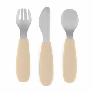Petite&Mars Take&Match Stainless Steel Cutlery Set příbor pro děti Desert Sand 12m+ 3 ks obraz