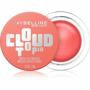 MAYBELLINE NEW YORK CloudTopia matná krémová tvářenka na rty a tváře odstín 05 Coral Illusion 5 g obraz