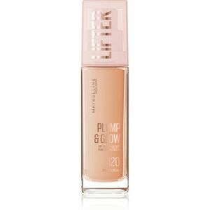 MAYBELLINE NEW YORK Lifter Plump & Glow rozjasňující make-up pro přirozený vzhled odstín 120 30 ml obraz