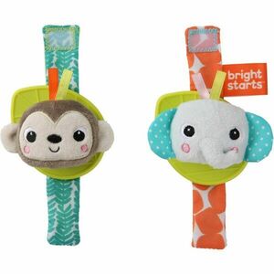 Bright Starts Wrist Pals Toy chrastítko na ruku s kousátkem Monkey & Elephant 0 m+ 2 ks obraz
