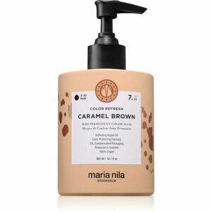 Maria Nila Colour Refresh jemná vyživující maska bez permanentních barevných pigmentů odstín Caramel Brown 7.35 300 ml obraz