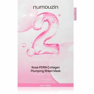 Numbuzin No. 2 Rose PDRN Collagen Plumping Sheet Mask hydratační plátýnková maska pro rozjasnění pleti 5 ks obraz