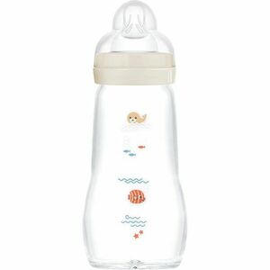 MAM Feel Good Glass Baby Bottle antikoliková skleněná láhev 2m+ Beige 260 ml obraz