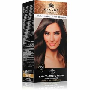 Kallos Glow Lasting Cream Colour permanentní barva na vlasy odstín Mahogany Brown 60 ml obraz