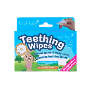 Brush-baby Teething Wipes, ubrousky na prořezávající se zoubky, 0-16 měsíců obraz