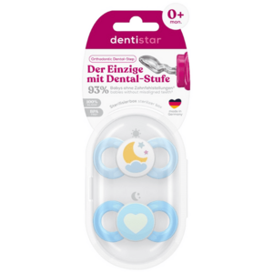 Dentistar ortodontické dudlíky 0-6 měsíců, modré obraz