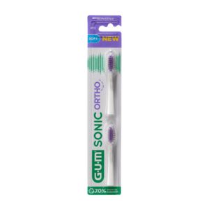 GUM ORtho Sonic Daily Refill, náhradní hlavice, 2 ks, blistr, bílé obraz