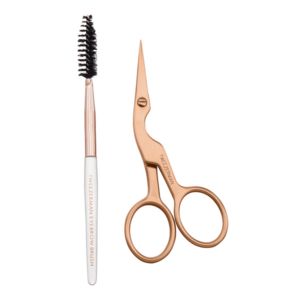 Tweezerman Nůžky a kartáček na obočí, rose gold obraz