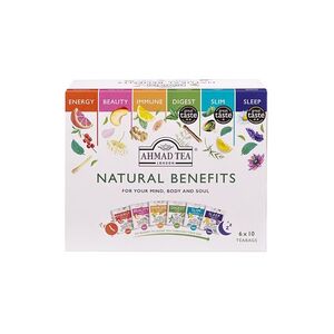 AHMAD TEA Natural benefits selection bylinné a zelené čaje 60 sáčků obraz