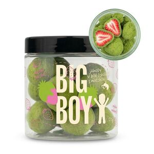 BIG BOY Jahody v matcha a bílé čokoládě 120 g obraz