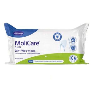 MOLICARE Skin Vlhčené ubrousky 3 v 1 30 kusů obraz