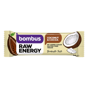 BOMBUS Raw energetická tyčinka kakao a kokos 50 g obraz