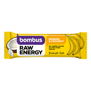 BOMBUS Raw energetická tyčinka banán a kokos 50 g obraz