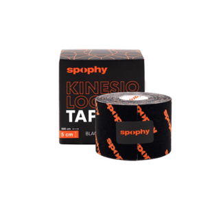 SPOPHY Kinesiology tape black tejpovací páska černá 5 cm x 5 m obraz