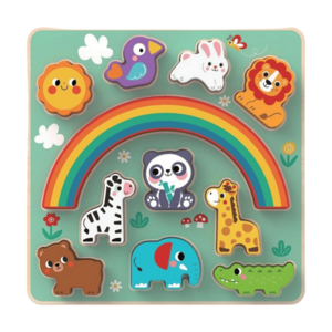 2KIDS TOYS Balanční puzzle se zvířátky 2 v 1 obraz