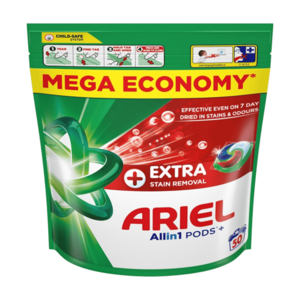 ARIEL Kapsle na praní Plus Extra Stain 50 kusů obraz