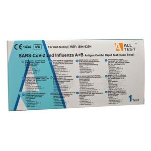 ALLTEST Rychlotest z nosu SARS-CoV-2 nebo chřipka A+B antigenový kombo 1 kus obraz