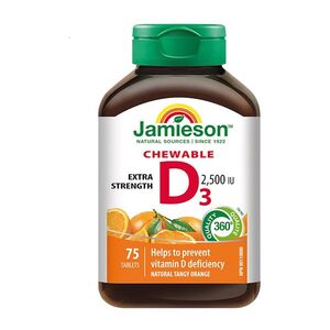 JAMIESON Vitamín D3 2500 IU pomeranč 75 žvýkacích tablet obraz