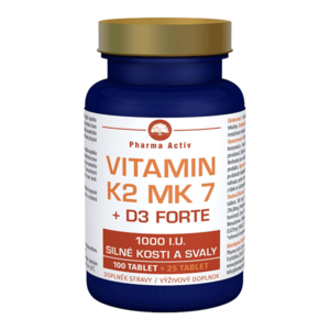 PHARMA ACTIV Vitamin K2 MK7 + D3 FORTE 1000 I.U. 125 tablet obraz