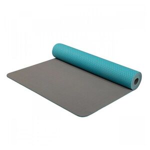 YATE Yoga mat dvouvrstvá materiál TPE tyrkys šedá 0, 6 cm obraz