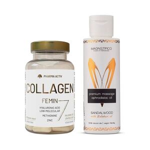 PHARMA ACTIV collagen femin 90 tobolek + afrodiziakální olej Sandalwood 100ml obraz