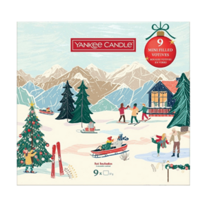 YANKEE CANDLE Vánoční dárková sada kniha votiv ve skle 9 kusů obraz