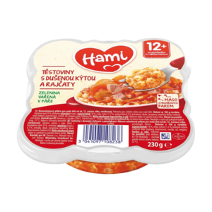 HAMI Malý Gurmán těstoviny s dušenou kýtou a rajčaty 230 g obraz