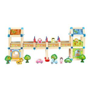 2KIDS TOYS Dřevěná stavebnice zámek barevný 268 kusů obraz