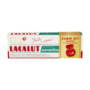 LACALUT Sensitive zubní pasta 75ml+dentální niť 100 let edice obraz