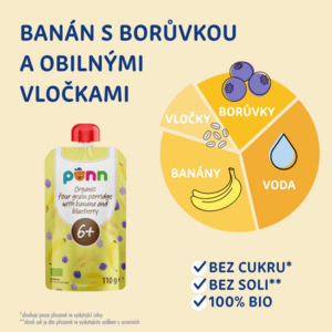 SALVEST Põnn Banán s borůvkou a obilnými vločkami BIO 110 g obraz