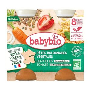 BABYBIO Zeleninové boloňské těstoviny s čočkou, rajčetem BIO 2 x 200 g obraz