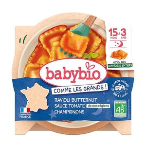 BABYBIO Ravioli s dýňovou nádivkou, rajčatovým pyré a žampiony 190 g obraz