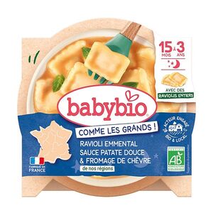 BABYBIO Celé ravioli s ementálem, pyré ze sladkých brambor a sýr 190 g obraz