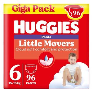 HUGGIES Little movers pant 6 plenkové kalhotky box 15-25 kg 96 kusů obraz