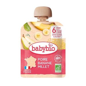 BABYBIO Kapsička hruška banán proso 6m+ 90 g obraz