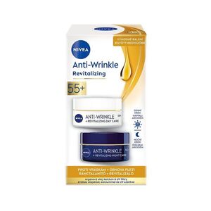 NIVEA Obnovující denní a noční krém proti vráskám 55+ 2x 50 ml obraz