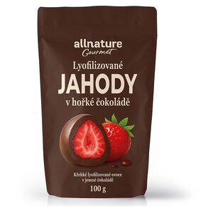 ALLNATURE Mrazem sušené jahody v hořké čokoládě 100 g obraz
