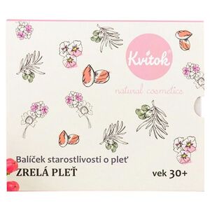 KVITOK Starostlivost o zralou pleť 30+ Čistící olej 30ml+Květinová voda 30ml+Denní krém 15ml+Noční krém 15ml Dárkové balení obraz