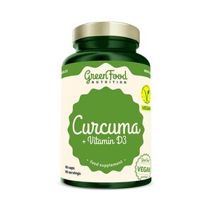 GREENFOOD NUTRITION Curcuma a vitamin D3 90 kapslí obraz