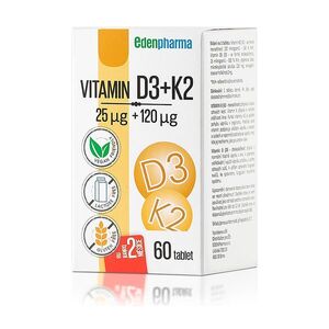 EDENPHARMA Vitamín D3 + Vitamín K2 60 tablet obraz